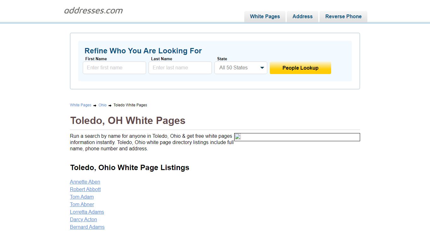 White Pages - Find People In | Addresses