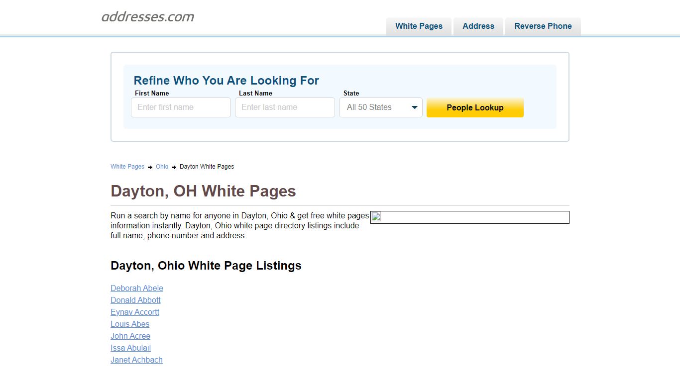 White Pages - Find People In | Addresses